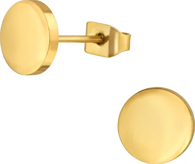 Produktbild von Titan Ohrringe Ohrstecker mit Kreis 4-8mm goldfarben Größe - 8 mm