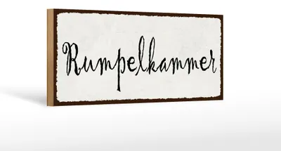 Produktbild von Holzschild Hinweis 27x10cm Rumpelkammer