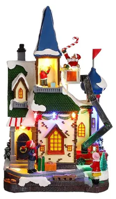 Weihnachtshaus mit LED-Beleuchtung, 1 Stück, 20x14x15 cm