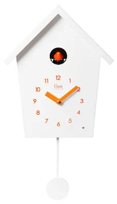 Produktbild von Cuco Clock Kuckucksuhr REIHENHAUS mit Pendeluhr Wanduhr, Moderne Schwarzwalduhr, 28,3 × 22,8 × 10,4cm, Pendeluhr mit Nachtruhefunktion, Vogelgezwitscher, Vogelstimme