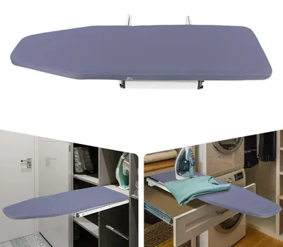 Image de Table de repassage pliable grise, 180 cm