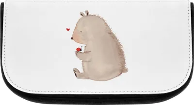 Produktbild von Mr. & Mrs. Panda Kulturbeutel Bär Marienkäfer - Weiß - Geschenk, aufbewahrungstasche, Das Leben Ist schön, Kosmetiktasche, Liebe, Motivation, Teddy, Freiheit, klein