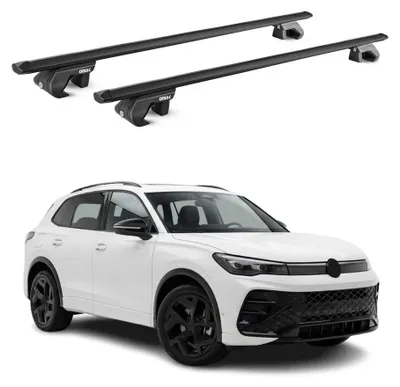 Image de Barres de toit transversales ABE pour VW Tiguan mk3 2024-2026 Aluminium Noir 2x, Image générée par une IA