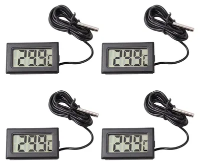Produktbild von Digitales Aquarium-Thermometer-Set mit 4 Stück, inklusive externem Sensor