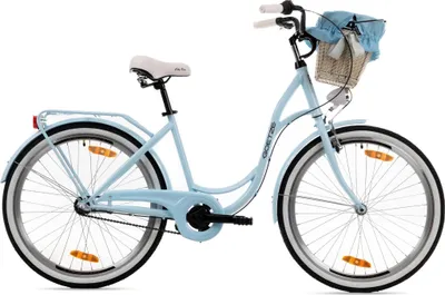 Obrázek produktu pro Městské kolo Goetze Style 26 palců, 17palcový stupňovitý rám, 3 rychlosti Shimano Nexus, V-brzda, LED osvětlení, pohodlné sedlo, ratanový košík