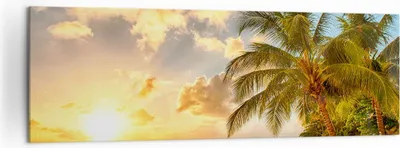 Produktbild von Bild auf Leinwand - Leinwandbild - Strand Meer Palme - 160x50cm - Wand Bild - Wanddeko - Wandbilder - Leinwanddruck - Bilder - Kunstdruck - Wanddekoration - Leinwand bilder - Wandkunst - AB160x50-3606