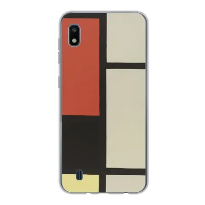 Produktbild von MuchoWow® Handyhülle Schutzhülle Hülle für Samsung Galaxy A10 Komposition mit rotem Quadrat, schwarz, blau - Piet Mondrian Silikon Softcase Handy Hülle - Schutzhülle
