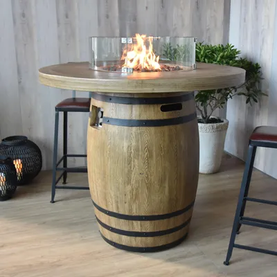 Produktbild von Elementi Gasfeuertisch "Tuscany" in Holzfass-Optik