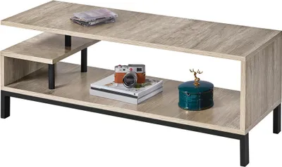 Produktbild von Yaheetech TV-Schrank, Fernsehtisch mit 2 Ablagen, TV-Regal, Fernsehschrank für Wohnzimmer, Esszimmer und Schlafzimmer, Grau