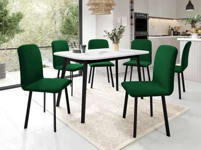 Obrázek produktu pro Rozkládací stůl do kuchyně 130x80 cm CALATHEA - bílý / černý