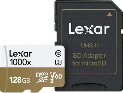 Produktbild von Lexar 128GB Professional 1000x microSDXC UHS-II Speicherkarte mit SD-Adapter, bis zu 150MB/s Lesegeschwindigkeit
