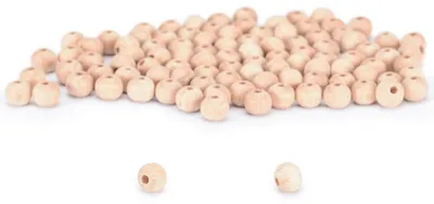 Productafbeelding van Houten Kralen, ø 8 mm, 100 stuks, onbehandeld voor knutselen