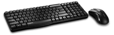 Produktbild von Kabellose Multimedia-Tastatur und Maus, schwarz, QWERTY-Layout (US)