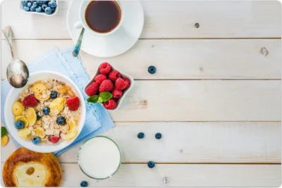 Produktbild von Küchenmatte 150x225 cm Vinylmatte Bodenmatte Dekoration - Kaffee Obst Himbeeren