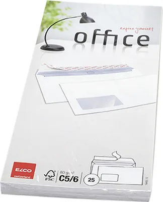Zdjęcie produktu dla ELCO Briefumschlag Elco Office, C5/6,hochweiß, mit Fenster, 80 g... 20 Stück Verkaufseinheit 661336 7610425347807