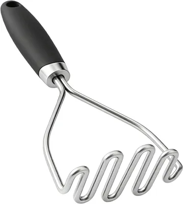 Productafbeelding van Aardappelstamper - Bonenpers Keukengadget - Maaltijdbereiding - Moeiteloze Groenteverwerking - 26 cm - Zilver