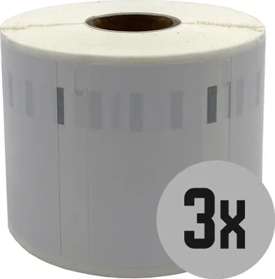 Produktbild von DULA Etiketten - Kompatibel mit Dymo Compatible labels - Weiß - Verwijderbaar - 11354 - S0722540 - Grote multifunctionele etiketten - 3 rollen - 57 x 32 mm - 1000 labels per rol