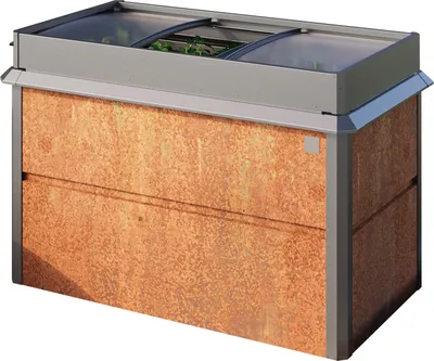 Immagine prodotto di PRIMEYARD 150 x 85 x 77 cm Orto rialzato Nele, acciaio corten, look ruggine | con telaio freddo e bordo anti-lumache