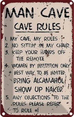 Produktbild von vianmo Blechschild 30x20 cm Man cave my cave my rules