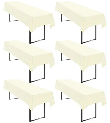 Produktbild von Tischdecke Bierzeltgarnitur 6 Stück 100 x 250 cm Beige Polyester wasserdicht wiederverwendbar