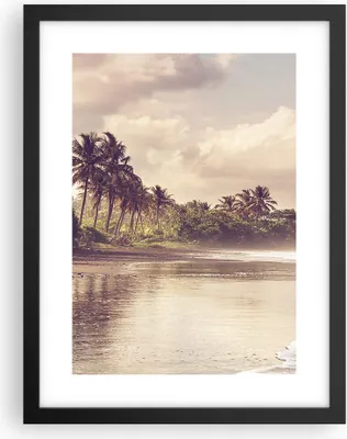 Produktbild von Gerahmtes Poster - Schwarzer Rahmen - Palmen Strand Wasser - 30x40 cm - Wand Bild - Wanddeko - Wandbilder - Kunstposter - Wandposter - Bilderrahmen - Bilder - Kunstdruck - P2BPA30x40-4917