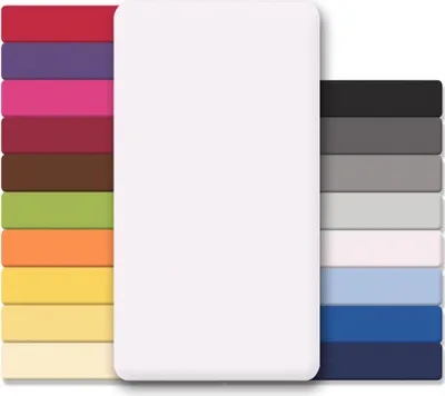 Produktbild von Lucina Laken 90x200-100x200 schneeweiß Baumwolle Jersey 130g/m²