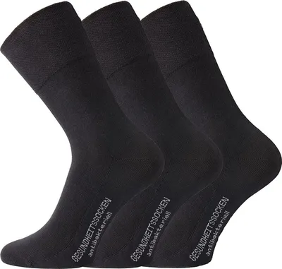 Produktbild von FussFreunde 6 Paar Gesundheitssocken, Antibakterielle Socken, GERUCHSKILLER, Schwarz, Größe 35-38