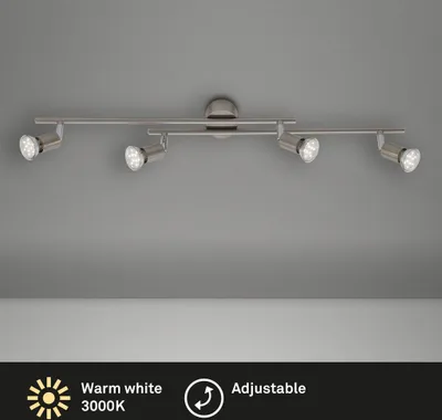 Produktbild von LED Deckenleuchte Spotleuchte 4xGU10 3000K schwenkbar 12W Matt-Nickel Briloner
