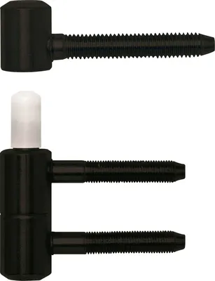 Zdjęcie produktu dla SFS Zawias nawiercany, 2-częściowy, do drzwi panelowych, 16 mm, stal powlekana na czarno. RAL 9005
