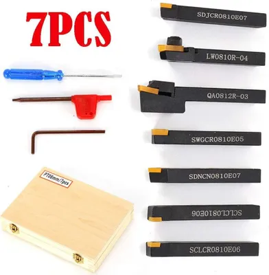 Produktbild von 7-częściowy zestaw narzędzi tokarskich Zestaw narzędzi tokarskich 8 mm * 10 mm do uchwytu zaciskowego tokarki ze stali lub staliwa
