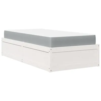 Immagine prodotto di Letto con Materasso Bianco 90x190 cm in Legno Massello di Pino