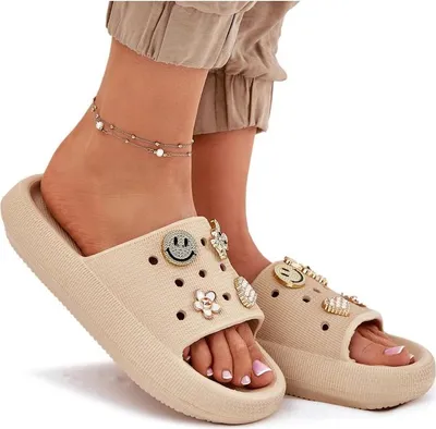 Produktbild von Damen Schaum Sandalen Mit Verzierungen Beige Vinceza 76055 39/40