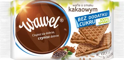 Produktbild von Wafle kakaowe Wawel bez dodatku cukru 110g