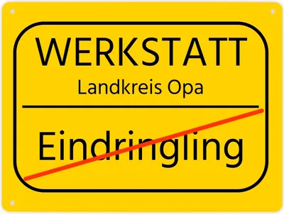 Produktbild von Opa Werkstatt Metallschild XL in 21x28 cm mit Spruch Landkreis Opa