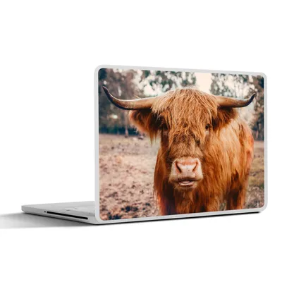 Produktbild von MuchoWow® Laptop Aufkleber Sticker Cover Kuh - Schottischer Hochländer - Hörner - Braun - Landschaft 30x21 cm - Sticker für Laptop - Selbstklebend