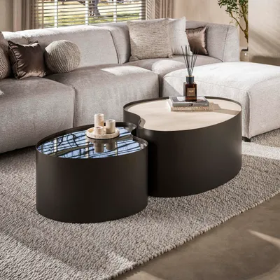 Produktbild von Hoyz Collection – Couchtisch aus organischem Metall – Bronze – 80 x 102 x 41 cm