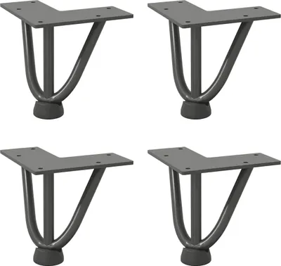 Obrázok produktu pre vidaXL Vlásenkové nohy pre konferenčný stolík 4 ks. Antracit 10 cm masívna oceľ