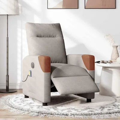 Obrázok produktu pre masážne kreslo vidaXL Electric Taupe Fabric