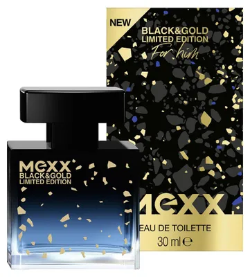 Produktbild von Mexx Black & Gold Limited Edition Man EDT Eau de Toilette 30ml holzig-fruchtiger Herrenduft