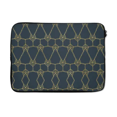 Produktbild von MuchoWow® Laptop Hülle 13 Zoll Muster - Blau - Gelb Laptoptasche - Laptophülle - Sleeve - Rundumschutz