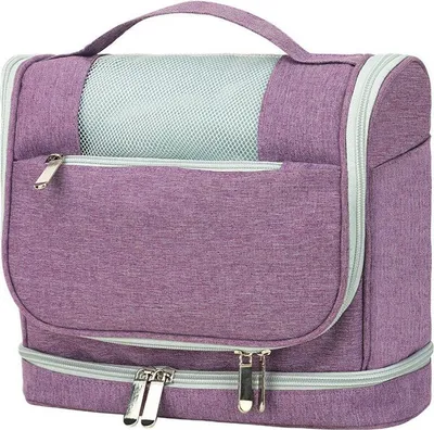 Produktbild von Kulturbeutel Groß Waschtasche,Camping Kosmetiktasche zum Aufhängen für Damen Herren, Lila