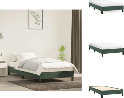 Obrázek produktu pro vidaXL Rám postele tmavě zelený 90x190 cm samet - Postele a rámy postelí