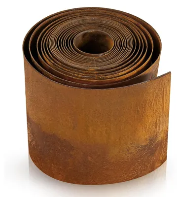 Zdjęcie produktu dla Obrzeże trawnikowe ze stali Corten – metalowe obrzeże – 5 m – wysokość 15,5 cm – dekoracja ogrodu – bezobsługowe – obrzeże do ogrodu