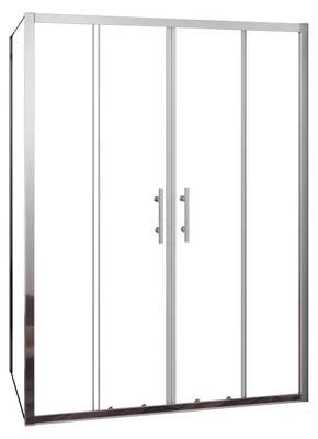 Produktbild von Duschspa Duschkabine 140x80x190cm Schiebetür mit Seitenwand Duschabtrennung 5mm ESG Glas Schiebetür Eckdusche