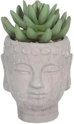 Immagine prodotto di Pianta decorativa artificiale "Foglie verdi di Buddha" in vaso