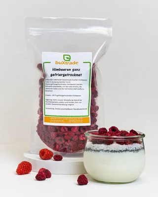 Produktbild von 500 g Gefriergetrocknete Himbeeren ganz | Himbeeren | Trockenfrüchte | Beeren