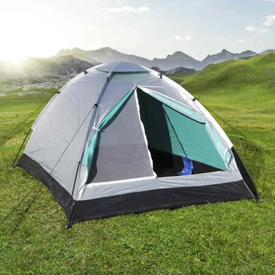 Produktbild von Iglu Zelt - 2 Personen - 205 x 150 x 105cm - Silber/Türkis