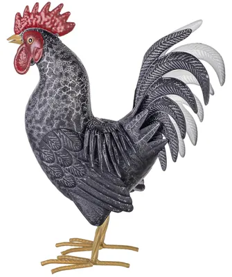 Obrázok produktu pre Záhradný kohútik – kovová socha – výška 37 cm – vonkajšia dekorácia – dekorácia na trávnik – viacfarebná