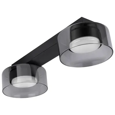 Produktbild von MasterLED Deckenleuchte 2-flammig GX53 schwarz Rauchglas 38 cm für Innenräume