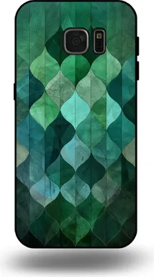 Produktbild von Smartphonica Handyhülle passend für Samsung Galaxy S7 Edge mit grünem Blätterdruck - TPU Backcover Hülle grünes Blattdesign - Grün